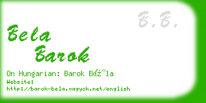 bela barok business card